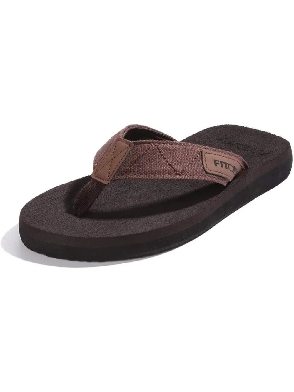 Men's Brown Flat Thongs Solid Comfort Split Toe Rubber Flip Flop Slipper Shoes